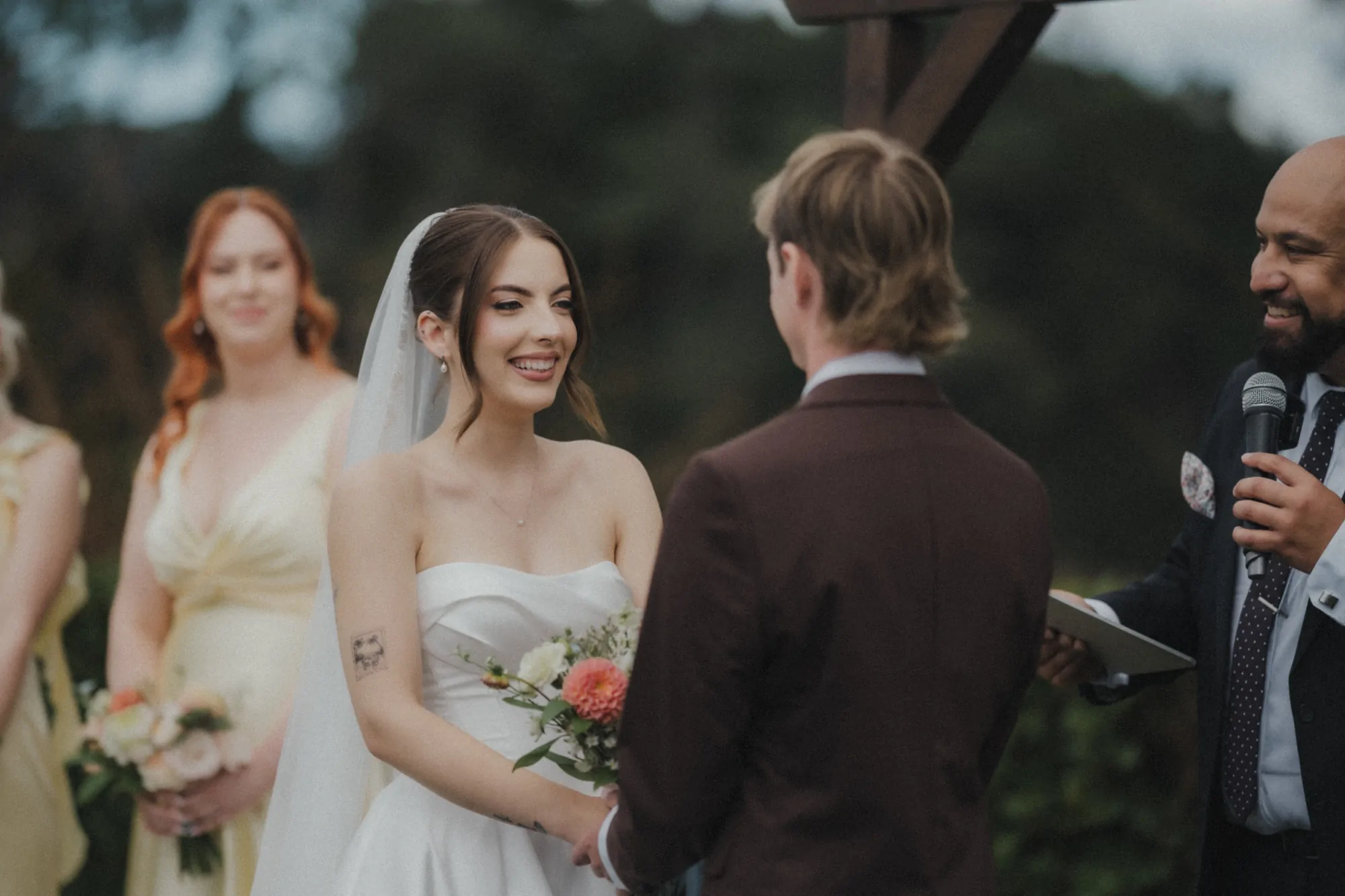 Nate guiding a wedding from the ceremony through to the reception
